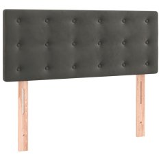 Vidaxl Box spring postelja z vzmetnico temno siva 90x200 cm žamet