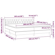 Vidaxl Box spring postelja z vzmetnico krem 200x200 cm blago