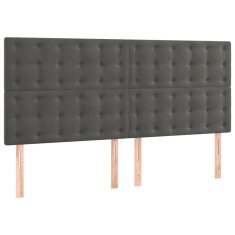 Vidaxl Box spring postelja z vzmetnico temno siva 200x200 cm žamet