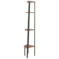 Vidaxl 4-nadstropna kotna polica temno rjava in črna 45,5x31,5x150 cm