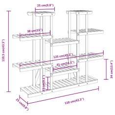 Vidaxl Stojalo za rastline 110x25x110,5 cm trden les jelke