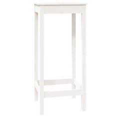 Vidaxl Barska miza bela 50x50x110 cm trdna borovina