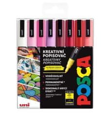 Posca set markerjev PC-3M - LOVE 0,9 - 1,3 mm (mešanica toplih tonov 8 kosov)