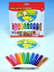 Teddies Moje prve živali - barvice za kopel 10 kosov z gobico v škatli