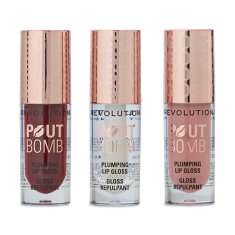 Makeup Revolution Darilni set trio bleščil za ustnice Pout Bomb Plumping