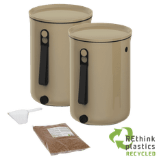 Skaza Bokashi Organko 2 kuhinjski kompostnik, 2x 9,6l, kapučino (100895)