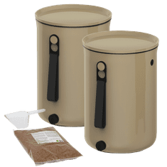 Skaza Bokashi Organko 2 kuhinjski kompostnik, 2x 9,6l, kapučino (100895)