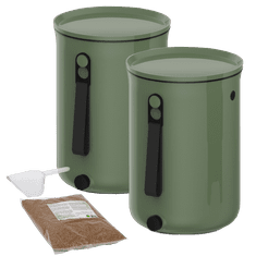 Skaza Bokashi Organko 2 kuhinjski kompostnik, 2x 9,6l, olivni (100889)