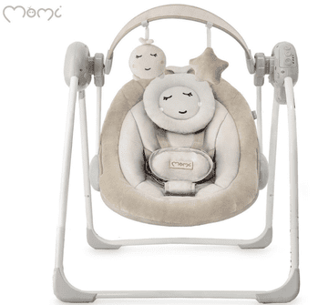 MoMi Liss otroški gugalnik, 5 hitrosti, 8 melodij, bež