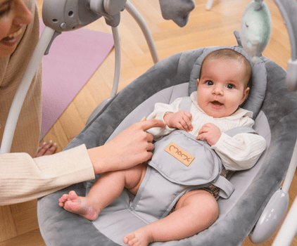  Momi Liss otroški gugalnik, 5 hitrosti, 8 melodij, siv