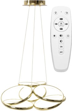 Toolight Sodobna stropna svetilka LED + PILOT APP794-CP Flat Gold