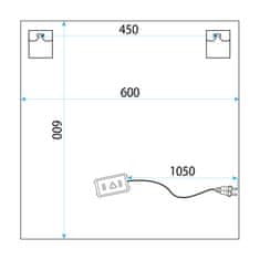 Stensko ogledalo LED 60x60 YH-BL-12