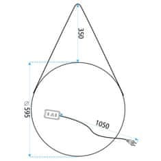 Stensko ogledalo LED 60cm YH-3339