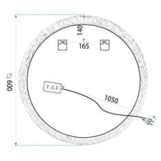Stensko ogledalo LED 60cm YH-3562