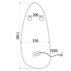 Stensko ogledalo LED 120x55cm YH-3359