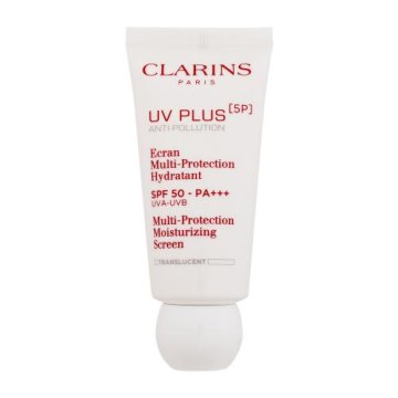 Clarins UV Plus 5P Multi-Protection Moisturizing Screen SPF50 zaščitni in vlažilen fluid za obraz Odtenek translucent za ženske
