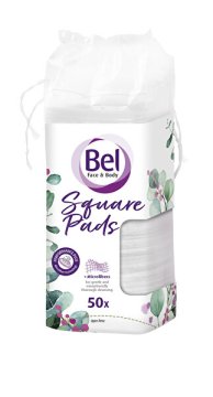 Bel Kvadratne blazinice za odstranjevanje ličil Face & Body Cosmetic 50 kosov