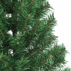 Vidaxl Umetna predhodno osvetljena božična jelka Zelena 210 cm PVC