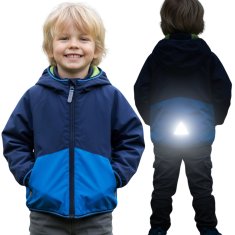 Rebel Otroška prehodna jakna s kapuco, mornarsko modra 110cm