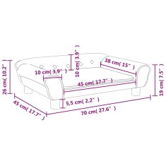 Vidaxl Otroški kavč temno siv 70x45x26 cm žamet