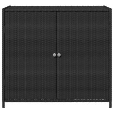 Vidaxl Vrtna omara za shranjevanje črna 83x45x76 cm poli ratan
