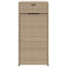 Vidaxl Vrtna omara za shranjevanje bež 55x55x111 cm poli ratan