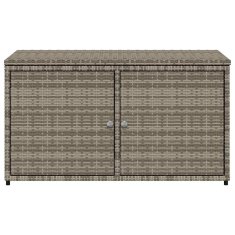 Vidaxl Vrtna omara za shranjevanje siva 110x55x60,5 cm poli ratan