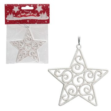 Denis Božična zvezda 10 cm bela 2/1 pakiranje