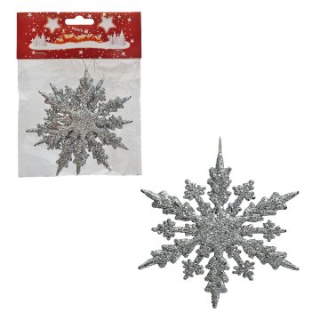 Denis Okrasne snežinke srebrne 11 cm 2/1 pakiranje