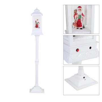 Denis Božična talna svetilka, 148 cm, bela