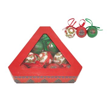 Denis Božične kroglice, 4,5 cm, 10 kosov/paket, rdeče-zeleno-bele
