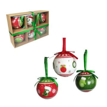 Denis Božične kroglice, 7,5 cm, 6 kosov/paket, mešanica s 3 vzorci