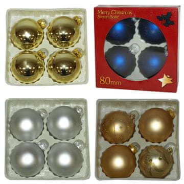 Denis Steklene kroglice 8 cm 4/1 pakiranje