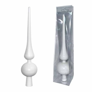 Denis Vrh božičnega drevesca bele barve 25 cm, v obliki krogle