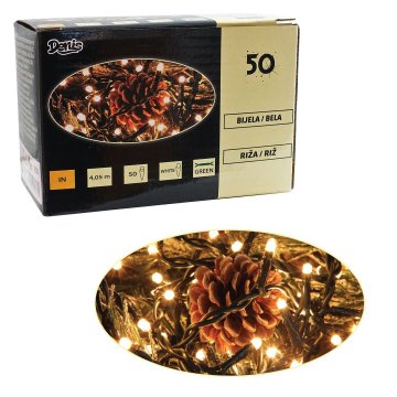 Denis 50 svetilk, riž, bela svetloba