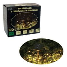 Denis 100 LED, sončna plošča, 4,95 m, 8 funkcij, baterijsko napajanje