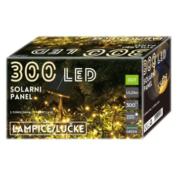 Denis 300 LED, sončna plošča, 14,95 m, baterijsko napajanje