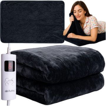 Ruhhy 85W električna pralna grelna odeja 180x130cm črna