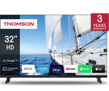 Thomson 32HG2S14 HD LED televizor, 81cm (32"), Google TV, pametni daljinec, črn (Premium Black)