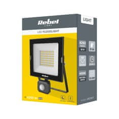 Rebel TOOLS 50W zunanji LED reflektor črn 4000K IP44 s senzorjem gibanja