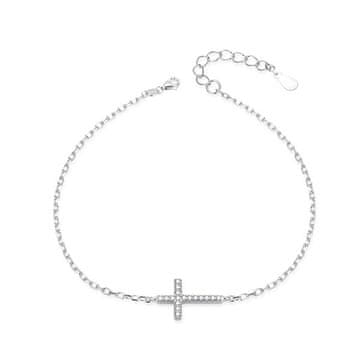 Decentna srebrna zapestnica Křížek AGB763/21