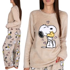 Snoopy Snoopy POLARNE, dvodelne ženske pižame, TOPLE pižame z dolgimi rokavi S