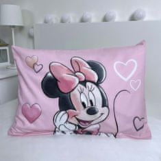Disney DISNEY Minnie Mouse Roza-bela, DVOJNA, otroška posteljnina z zadrgo, 100% BOMBAŽ 100x135+40x60 cm OEKO-TEX