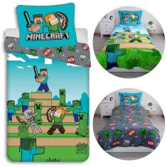 sarcia.eu Minecraft Fantovska, DVOJNI, otroška posteljnina z zadrgo, 100% BOMBAŽ 140x200cm+70x90 cm OEKO-TEX