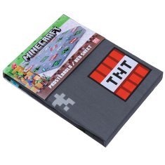 sarcia.eu Minecraft Siva, otroška posteljnina z elastičnim trakom 90x200cm+25cm, 100% bombaž, OEKO-TEX