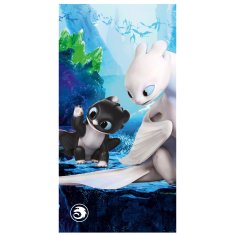 DreamWorks Kako izuriti svojega zmaja Hitro suha brisača za plažo, otroška kopalna brisača iz bombaža 70x140 cm OEKO-TEX