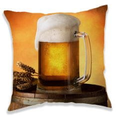 sarcia.eu PIVO, pivski vrč kvadratna blazina, DVOJNA dekorativna blazina, 40x40 cm OEKO-TEX