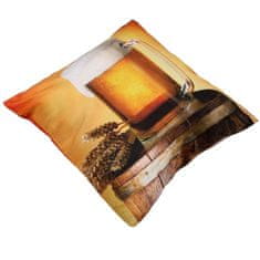 sarcia.eu PIVO, pivski vrč kvadratna blazina, DVOJNA dekorativna blazina, 40x40 cm OEKO-TEX