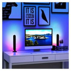 EVEON Smart Bars RGB namizna svetilka 2ks, črna