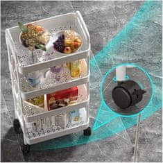 LIVEFY shranjevalni voziček Roller 4 police, bel